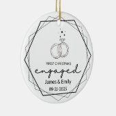 Verloofd kerstornament, eerste kerst keramisch ornament (Rechts)