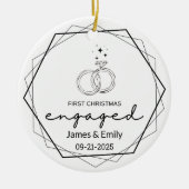 Verloofd kerstornament, eerste kerst keramisch ornament (Voorkant)