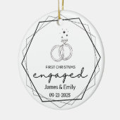 Verloofd kerstornament, eerste kerst keramisch ornament (Links)
