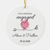 Verloofd kerstornament, eerste kerst keramisch ornament (Voorkant)