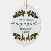 Verloofd kerstornament, eerste kerst keramisch ornament (Rechts)