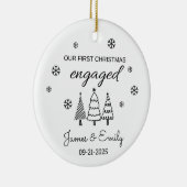 Verloofd kerstornament, eerste kerst keramisch ornament (Rechts)