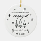 Verloofd kerstornament, eerste kerst keramisch ornament (Voorkant)