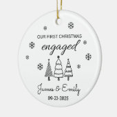 Verloofd kerstornament, eerste kerst keramisch ornament (Links)