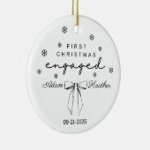 Verloofd kerstornament, eerste kerst keramisch ornament (Rechts)