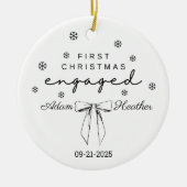 Verloofd kerstornament, eerste kerst keramisch ornament (Voorkant)