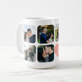 Verloofd koppel 7 foto collage beter samen koffiemok (Voorkant links)