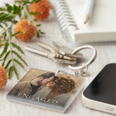 Verloofd Koppel Foto Sleutelhanger (Voorkant Rechts)