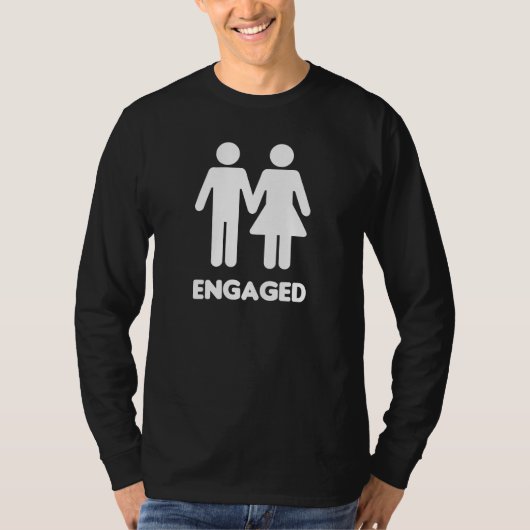 Verloofd Koppel (Witte Silhouet) T-shirt (Voorkant)