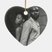 verloofd paar foto's bijhouden keramisch ornament (Achterkant)