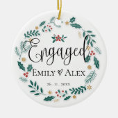 verloofd paar | Onze eerste kerst Keramisch Ornament (Voorkant)