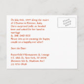 Verloofd, raad eens wie er gaat trouwen!!! aankondigingskaart (Achterkant)