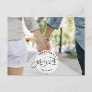 Verloofd Ronde Logo Script, Verloving Aankondigingskaart