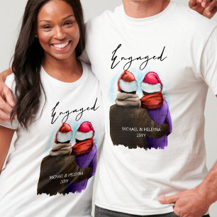 Verloofd Script Persoonlijke Kerst voor Koppels T-shirt