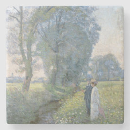 Verloofd stel (bruiloft en huwelijk) (verloving) stenen onderzetter