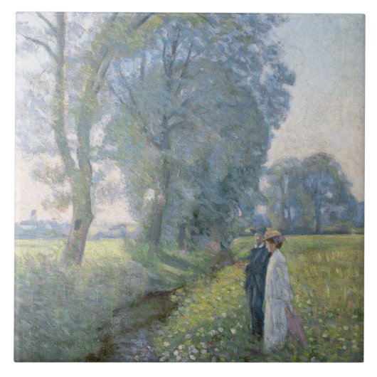 Verloofd stel (huwelijk en huwelijk) (verloving) tegeltje (Voorkant)