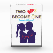 Verloofd Twee Harten Worden Een Fotoblokken (Voorkant)