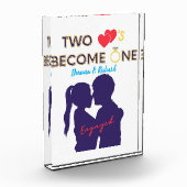 Verloofd Twee Harten Worden Een Fotoblokken (Links)