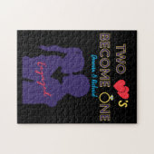 Verloofd Twee Harten Worden Een Legpuzzel (Horizontaal)