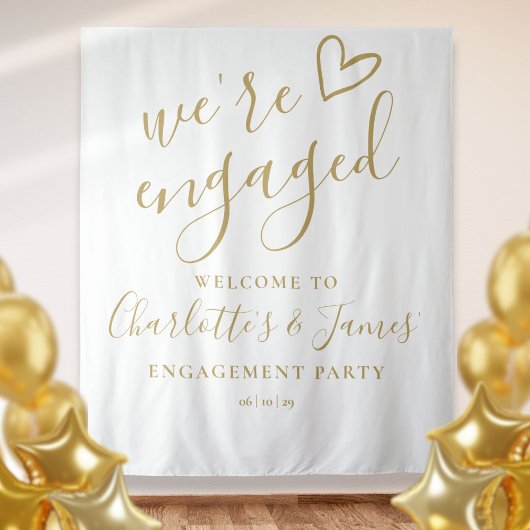 Verloofd Verlovingsfeest Foto Achtergrond Wandkleed