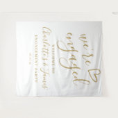 Verloofd Verlovingsfeest Foto Achtergrond Wandkleed (Voorkant (horizontaal))