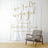 Verloofd Verlovingsfeest Foto Achtergrond Wandkleed (In situ)