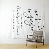 Verloofd Verlovingsfeest Foto Achtergrond Wandkleed (In Situ (horizontaal))