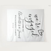 Verloofd Verlovingsfeest Foto Achtergrond Wandkleed (Voorkant (horizontaal))