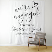 Verloofd Verlovingsfeest Foto Achtergrond Wandkleed (In situ)