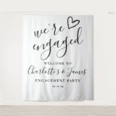 Verloofd Verlovingsfeest Foto Achtergrond Wandkleed (Voorkant)