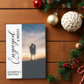 Verloofd & vrolijk paar foto feestdagenkaart