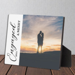 Verloofd & vrolijk paar foto fotoplaat