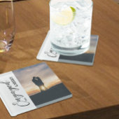 Verloofd & vrolijk paar foto glazen onderzetter