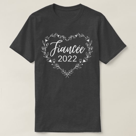 Verloofde 2022 Hart T Miss Mrs Verloving 2022 T Vr T-shirt (Design voorkant)