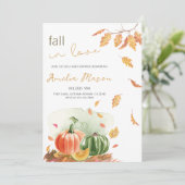 Verloofde Bruid-Herfstbladeren Bruid-Party Kaart (Staand voorkant)