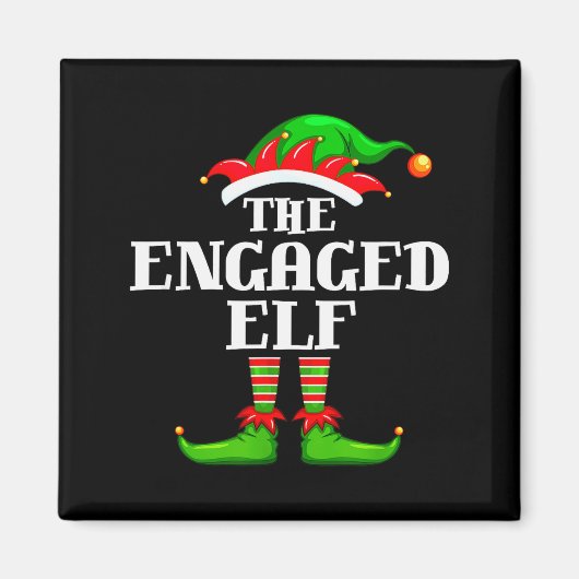 Verloofde Elf Matching Familie Groep Kerstfeest Magneet (Voorkant)