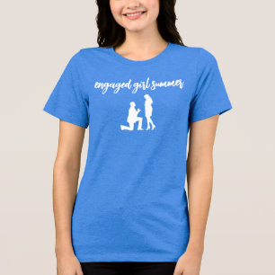 Verloofde Meisje Zomer Schattig Huwelijksaanzoek Tri-Blend Shirt