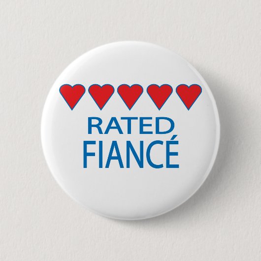 Verloofde met vijf harten ronde button 5,7 cm (Voorkant)