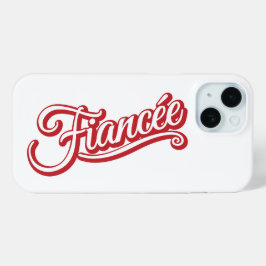 Verloofde rood/wit op wit iPhone 15 case