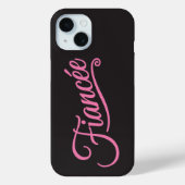 Verloofde roze op zwart Case-Mate iPhone case (Achterkant)