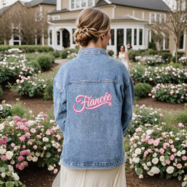 Verloofde roze/wit Denim Jacket