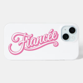 Verloofde roze/wit op wit iPhone 15 case