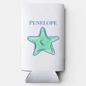 Verloofde Sip & Vier Zeester Kust Naam Seltzer Blikjeskoeler (Achterkant)