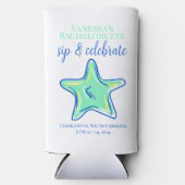 Verloofde Sip & Vier Zeester Kust Naam Seltzer Blikjeskoeler (Voorkant)