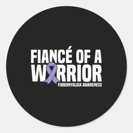 Verloofde van een krijger fibromyalgie bewustzijn ronde sticker (Voorkant)