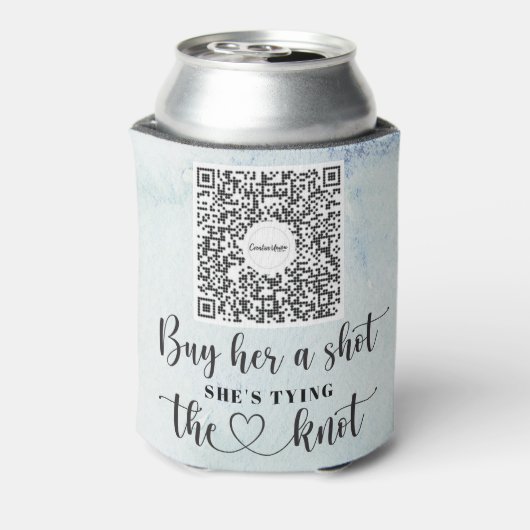 Verloofde Venmo QR-code Koop de bruid een drankje  Blikjeskoeler (Blikje Achterkant)