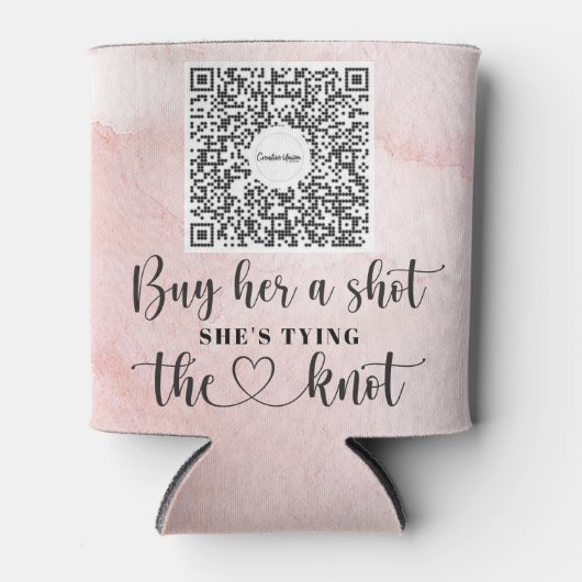 Verloofde Venmo QR code Koop de Bruid een drankje Blikjeskoeler (Voorkant)