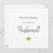 Verloofde verjaardagskaart met gouden hart feestdagenkaart (Voorkant / Achterkant)