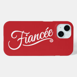 Verloofde wit op rood iPhone 15 case