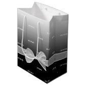 Verloop 100ste verjaardag met witte strik medium cadeauzakje (Voorkant Gekanteld)